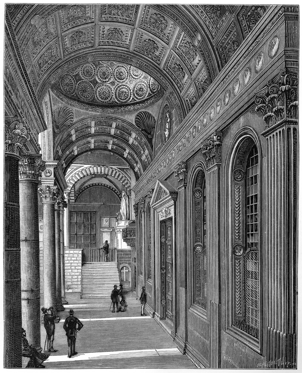 Pazzi教堂的门廊，圣十字教堂的回廊，佛罗伦萨，1882年 作者 不明