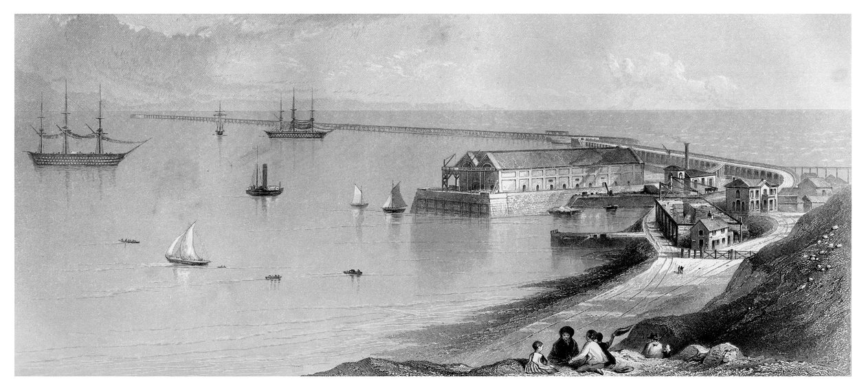 波特兰港和防波堤，1866年 作者 不明