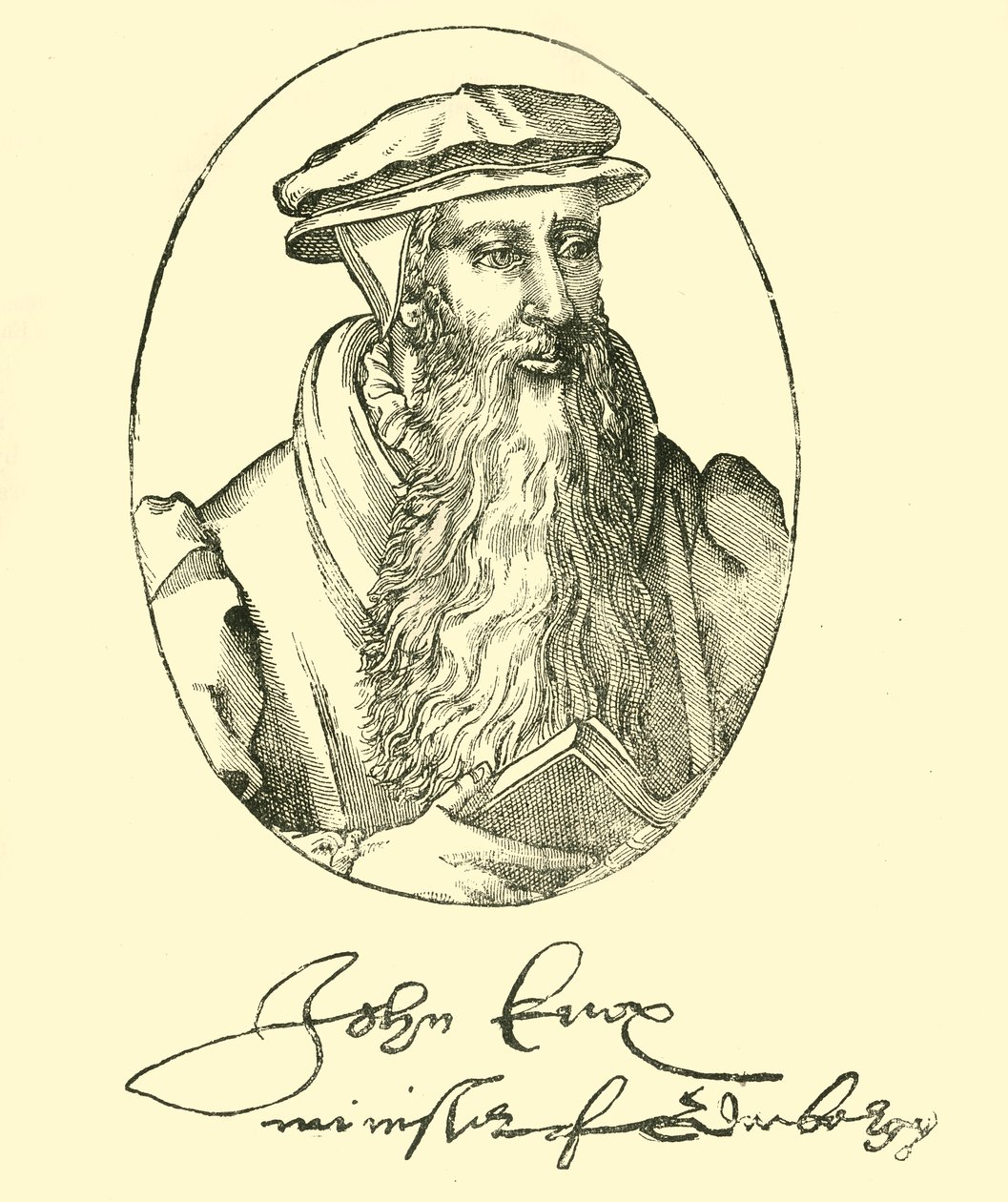 约翰·诺克斯（John Knox）的肖像和亲笔签名，c1550-1560年，1890年。 作者 不明