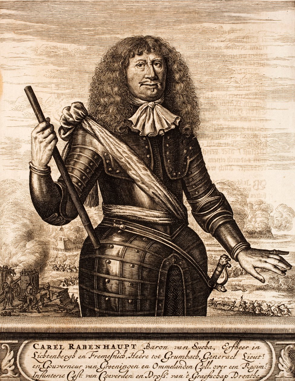 卡尔·冯·拉本豪普（Carl von Rabenhaupt）的肖像1602-1675年：战争场景，1675年。 作者 不明