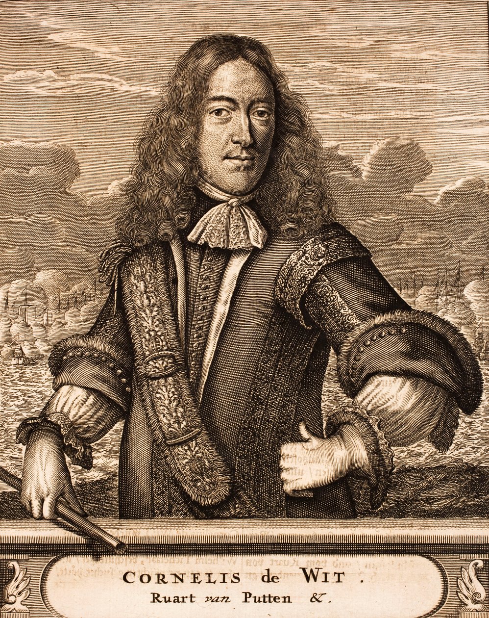 肖像Cornelis de Witt 1623-1672从：战争现场，1675年。 作者 不明