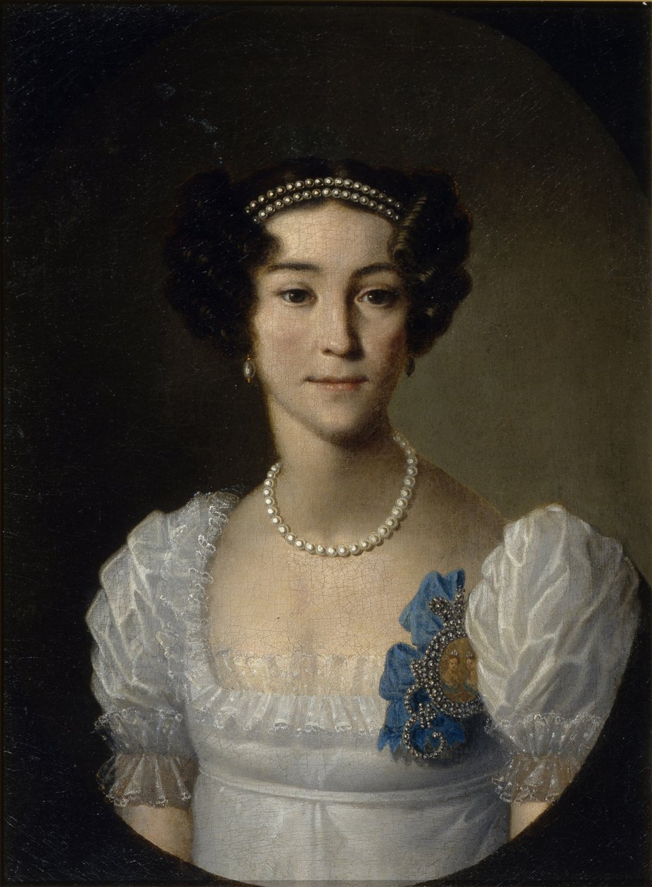 十九世纪初（1935-1848）的Chesma伯爵夫人安娜·阿列克谢耶夫娜·奥尔洛娃的画像。 作者 不明