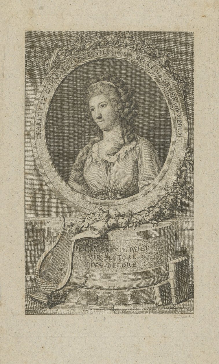 Elisa von der Recke肖像（1754-1833），1792年。 作者 不明
