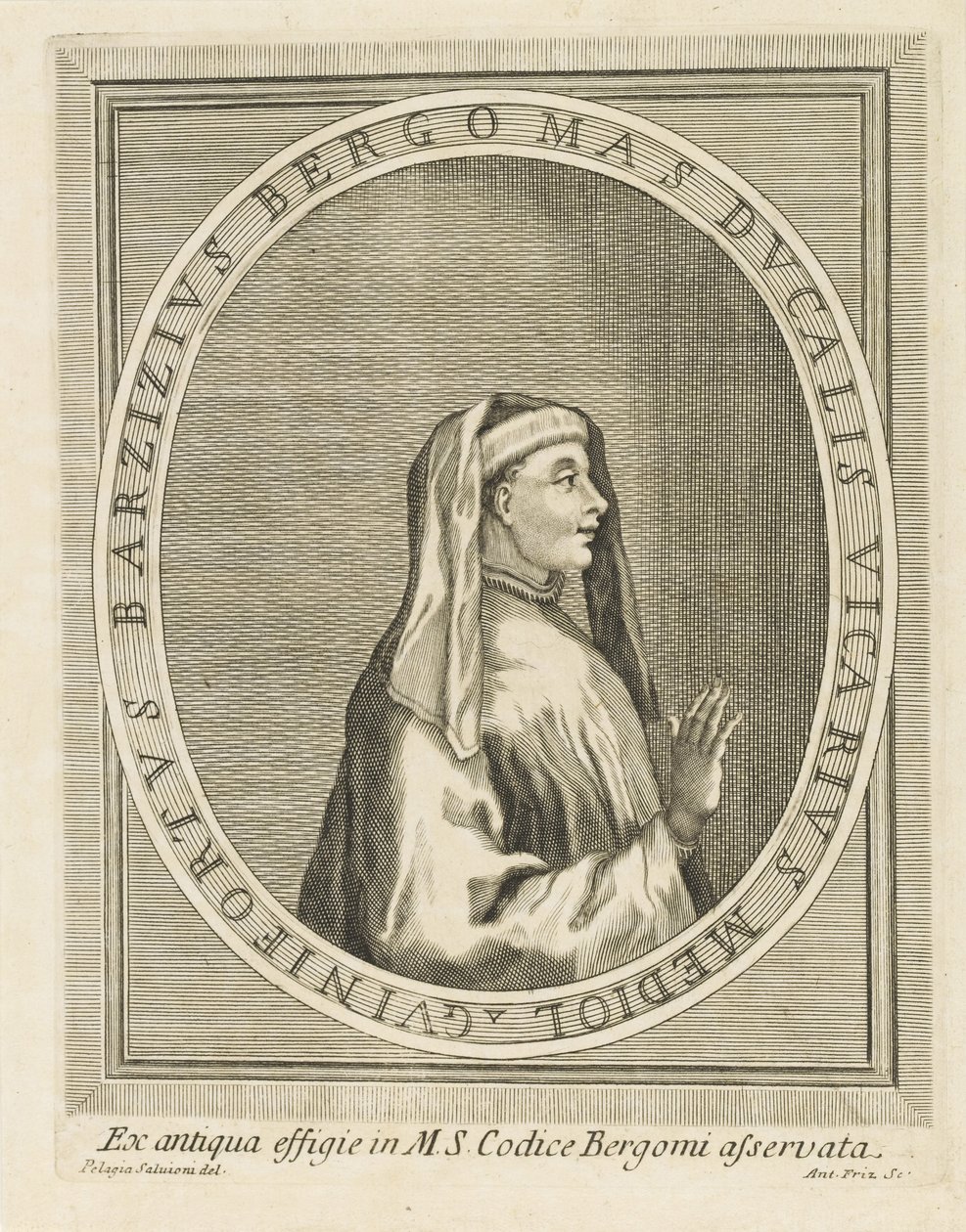 加斯帕里纳斯·德·贝加莫肖像，1716-1717年。 作者 不明