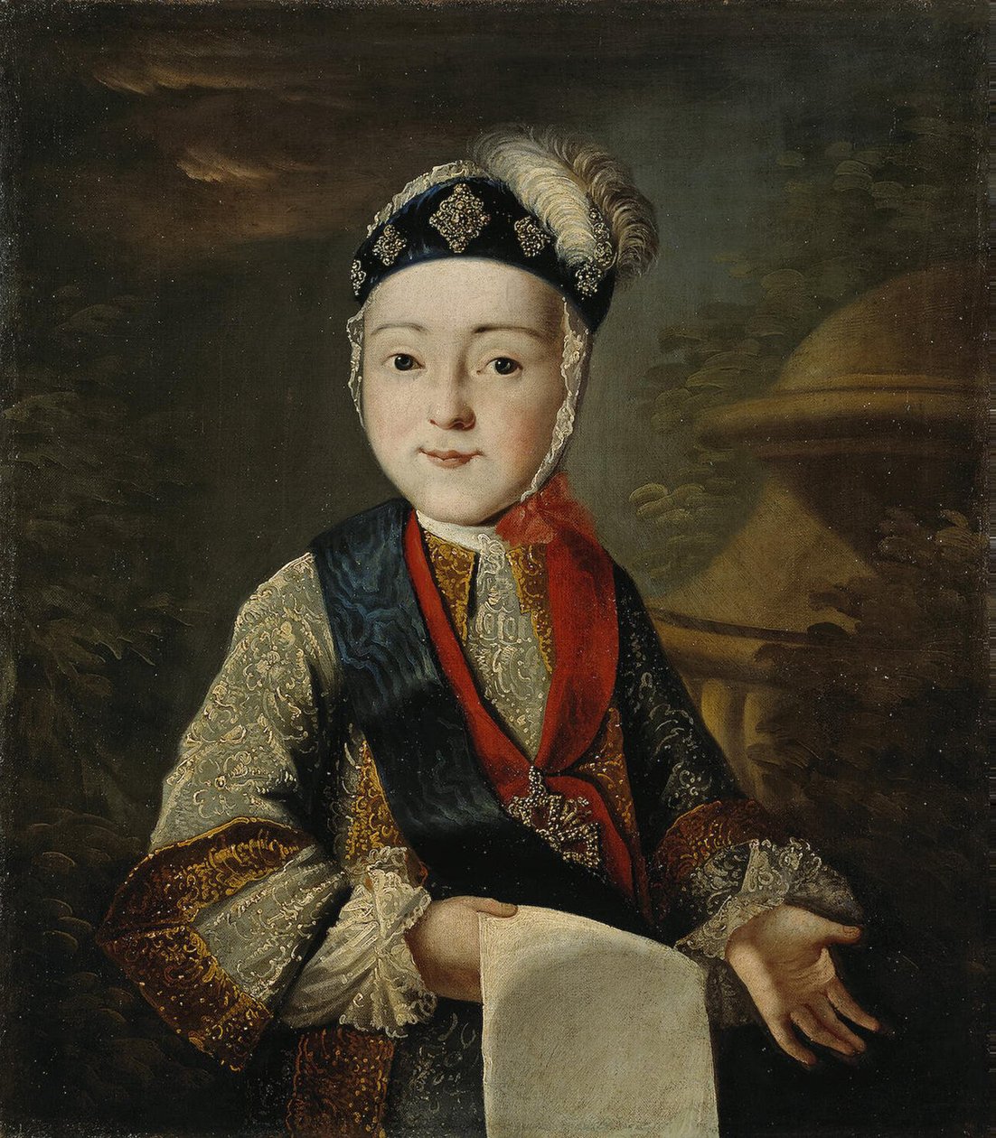 肖像的大公帕维尔·彼得罗维奇（Pavel Petrovich）1754-1801小时候，十八世纪中叶。 作者 不明
