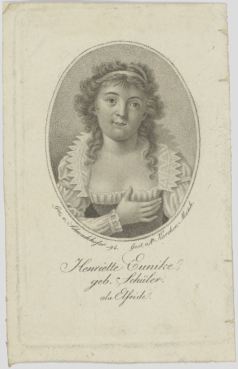 HenrietteHendel-Schütz的画像，舒勒（NéeSchüler）1772-1849，饰演Elfride，1794年。 作者 不明
