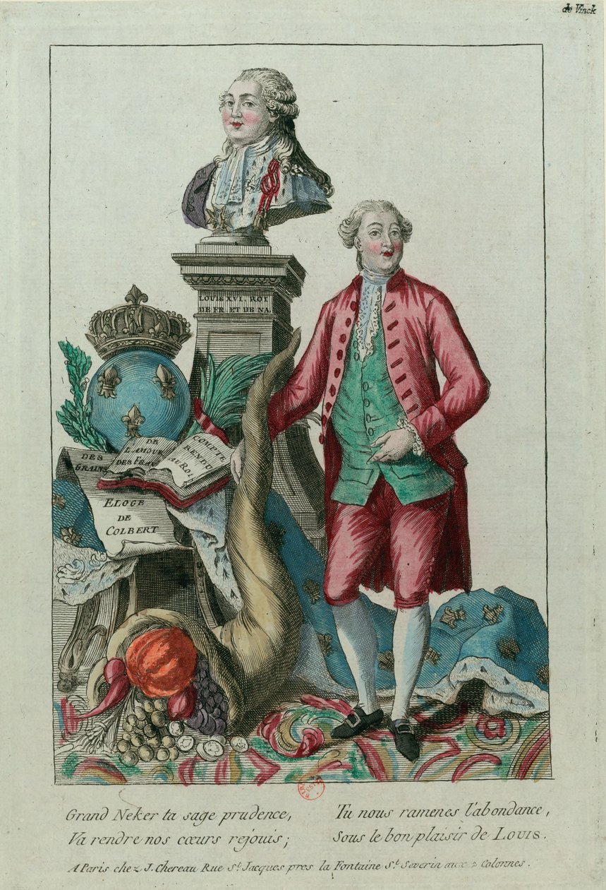 雅克-内克尔1732-1804年的画像，1781年。 作者 不明