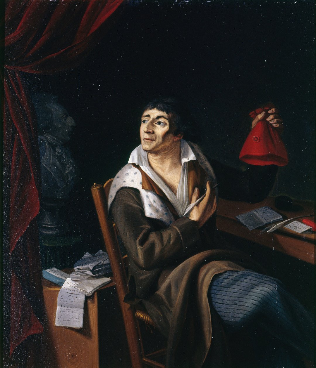 让-保罗-马拉的肖像，1743-1793年，约1793年。 作者 不明
