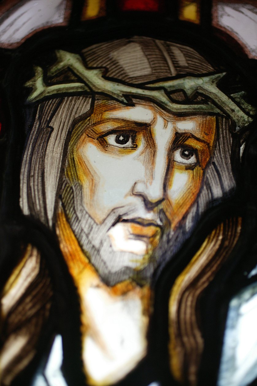Portrait of Jesus. Stained glass window. Saint Blaise Church Vichy France 作者 不明