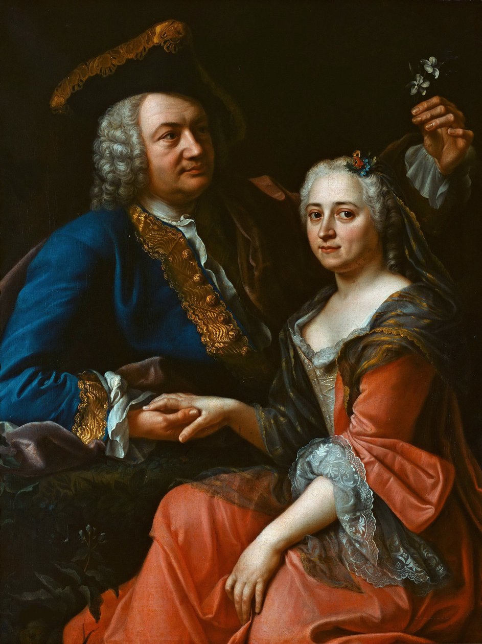约翰·克里斯托夫·戈特斯德（Johann Christoph Gottsched）的肖像，摄于1750年，与他的妻子路易丝（Luise）大约在1750年。 作者 不明