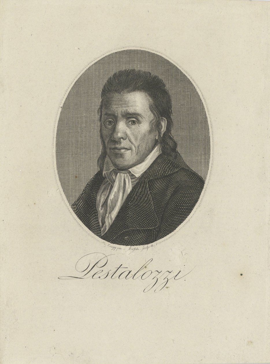 约翰·海因里希·佩斯塔罗齐（Johann Heinrich Pestalozzi）的肖像（1746-1827），1805年。 作者 不明