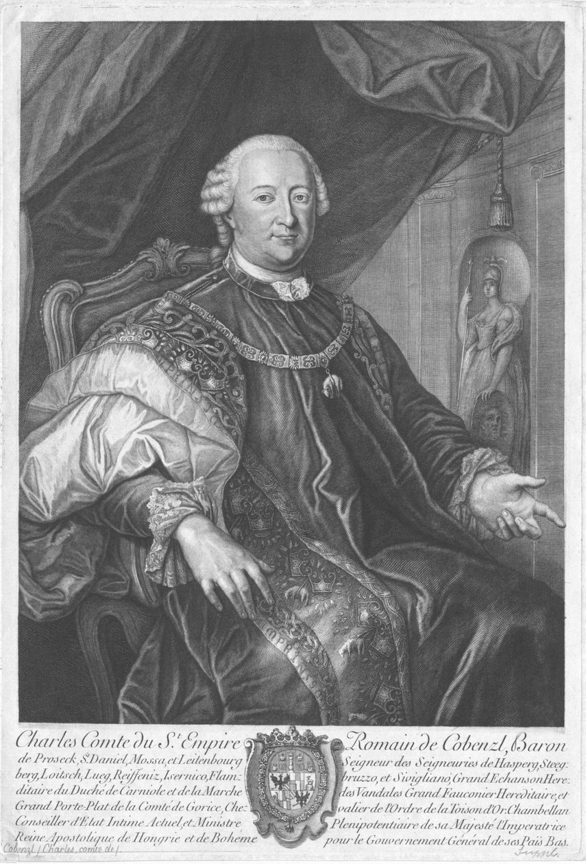 约翰·卡尔·菲利普·约翰·伯爵（von Cobenzl）的肖像1712-1770。 作者 不明