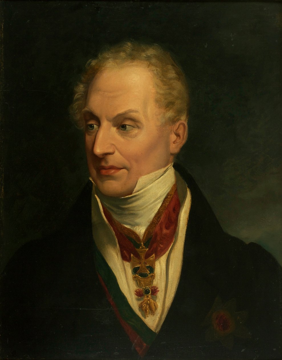 克莱门斯-温泽尔的肖像，冯-梅特涅亲王1773-1859，约1815年。 作者 不明