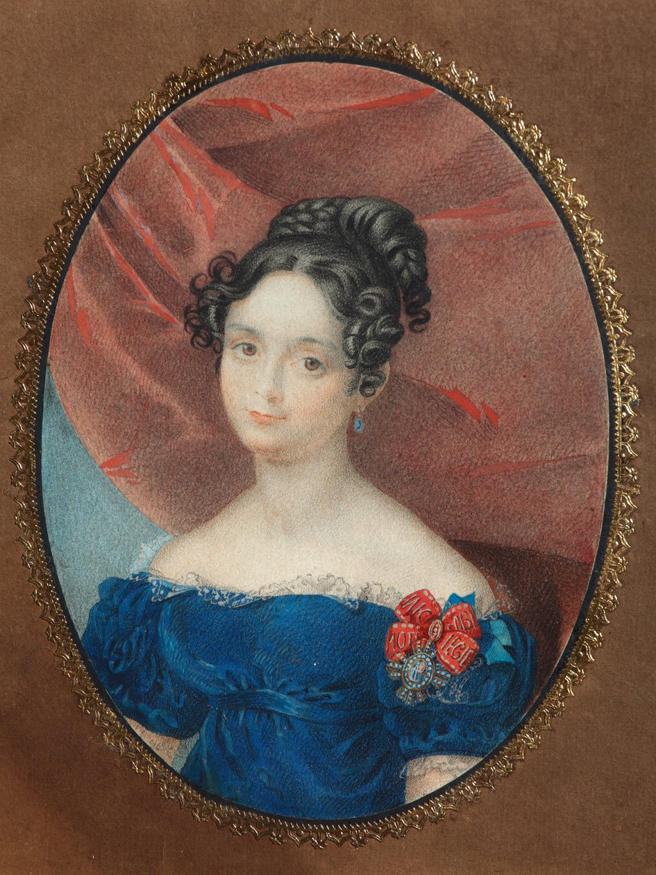 玛丽亚·雅科夫列夫娜·纳里什基纳（Maria Jakovlevna Naryshkina）的肖像，1789-1854年，洛瓦诺娃·罗斯托夫斯卡娅大街，1840年代 作者 不明