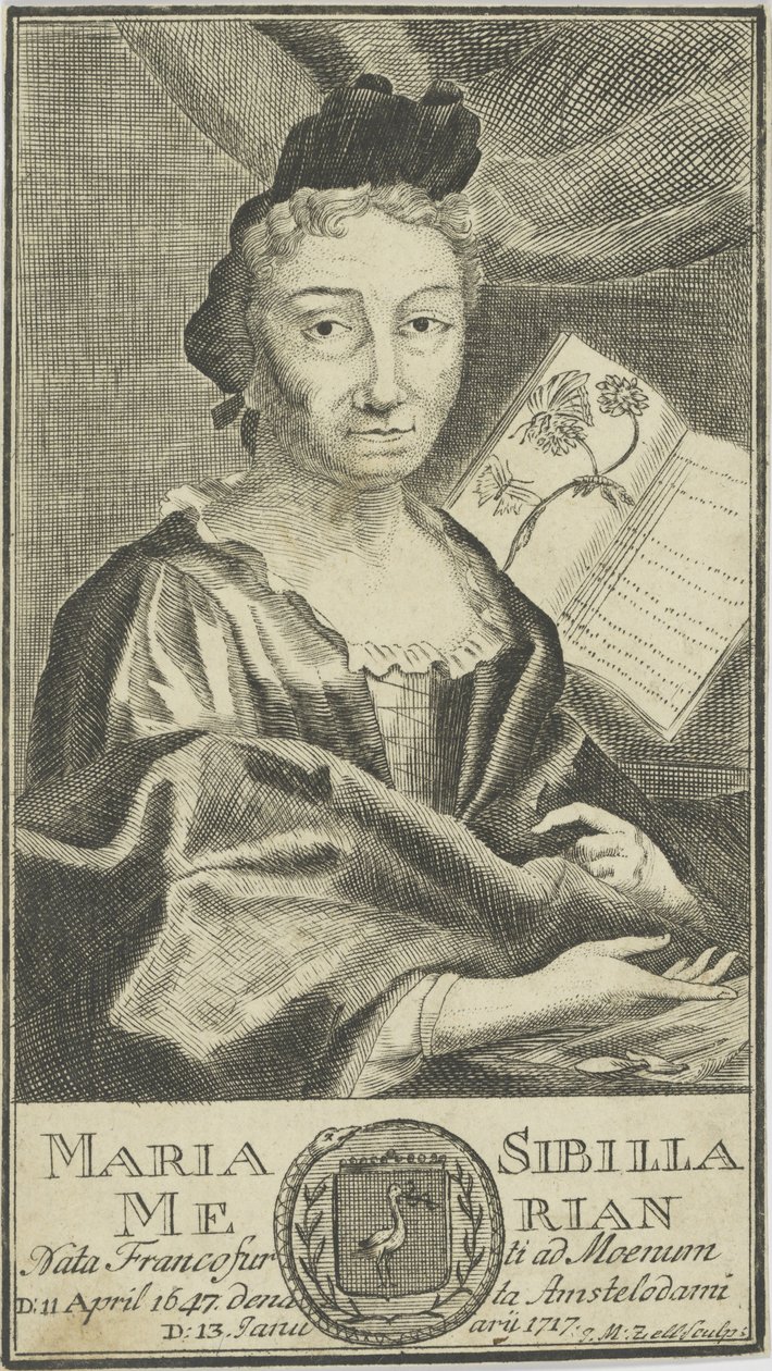 玛丽亚·西比拉·梅里安（Maria Sibylla Merian）肖像（1647-1717），1755年。 作者 不明