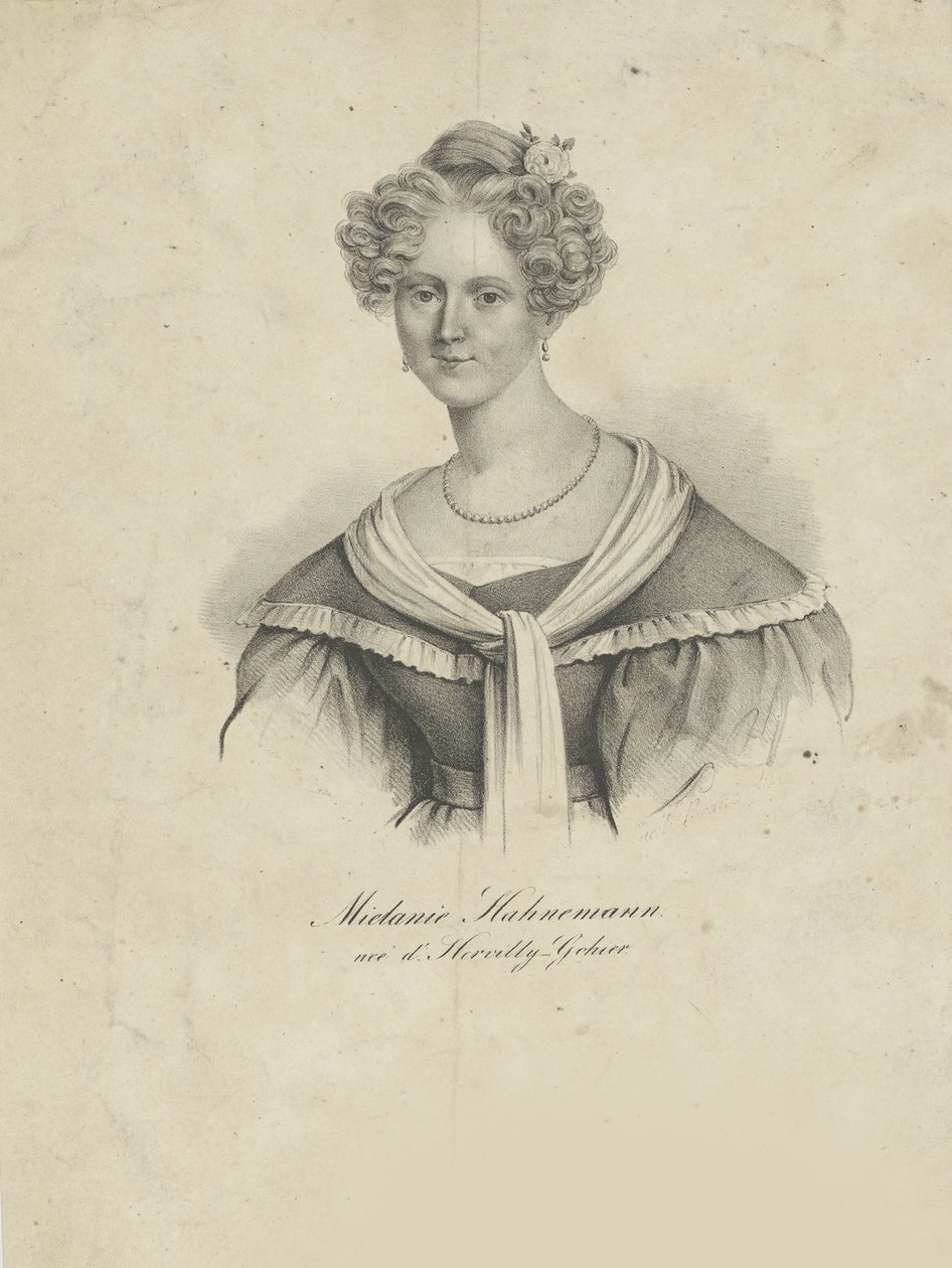 MélaniedHervilly Gohier Hahnemann的肖像（1800-1878，1830-1835）。 作者 不明