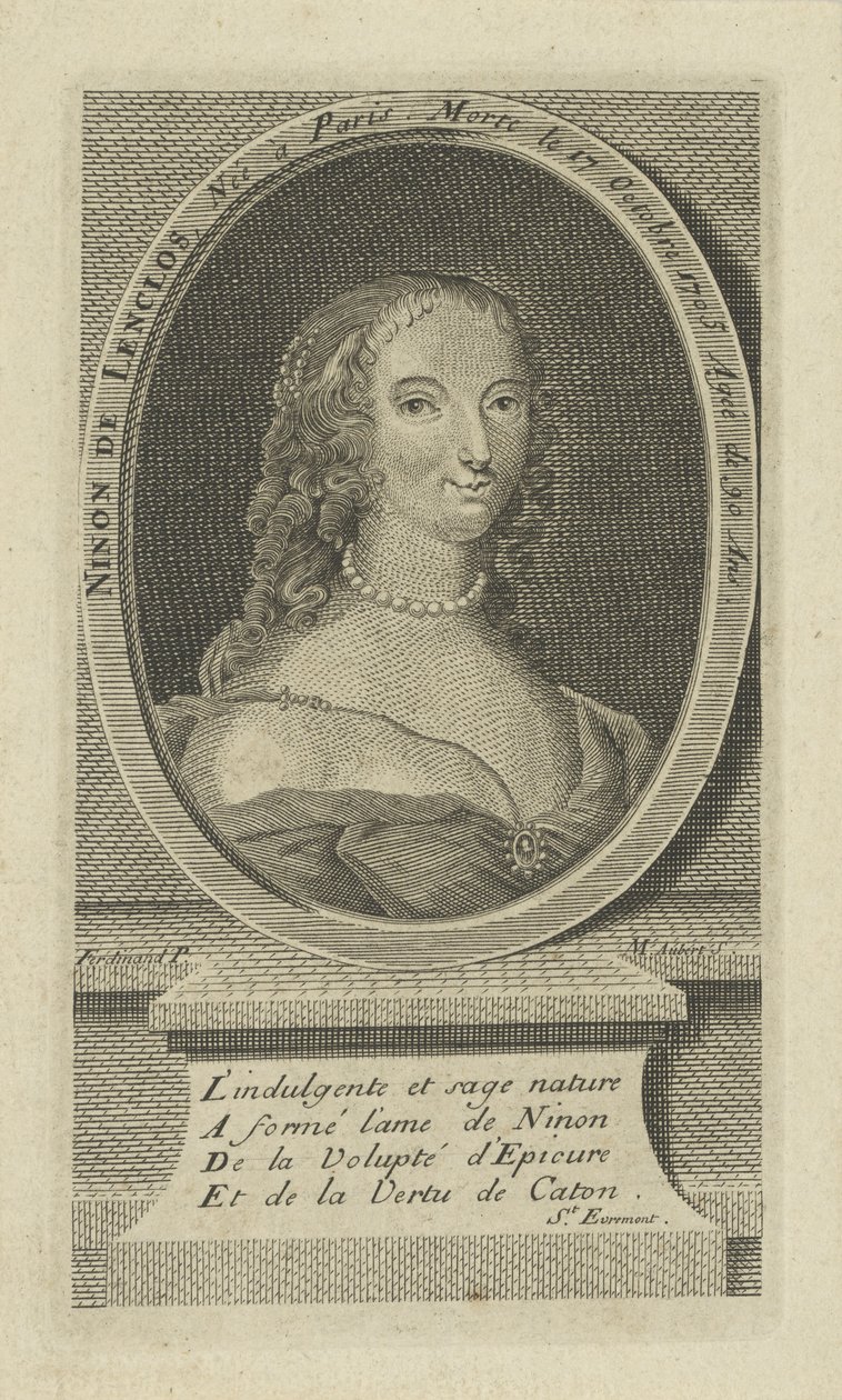 Ninon Lenclos肖像1620-1705，约1730年。 作者 不明