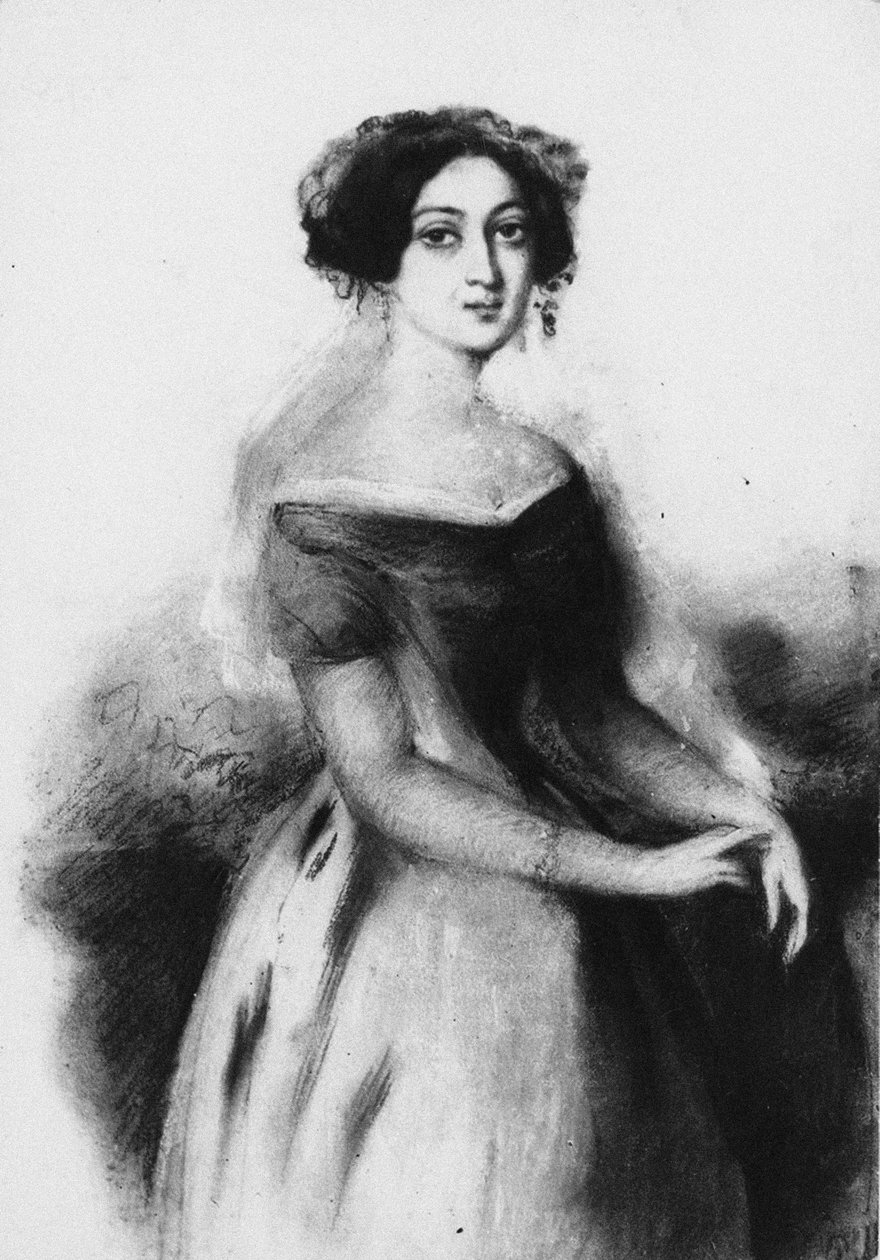 Nino Chavchavadze公主的画像，c。 1830年 作者 不明