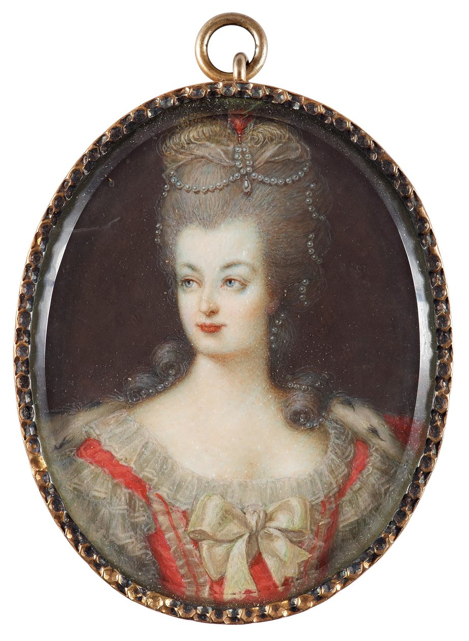 1755-1793年的法国女王玛丽·安托瓦内特女王肖像，十八世纪中叶。 作者 不明