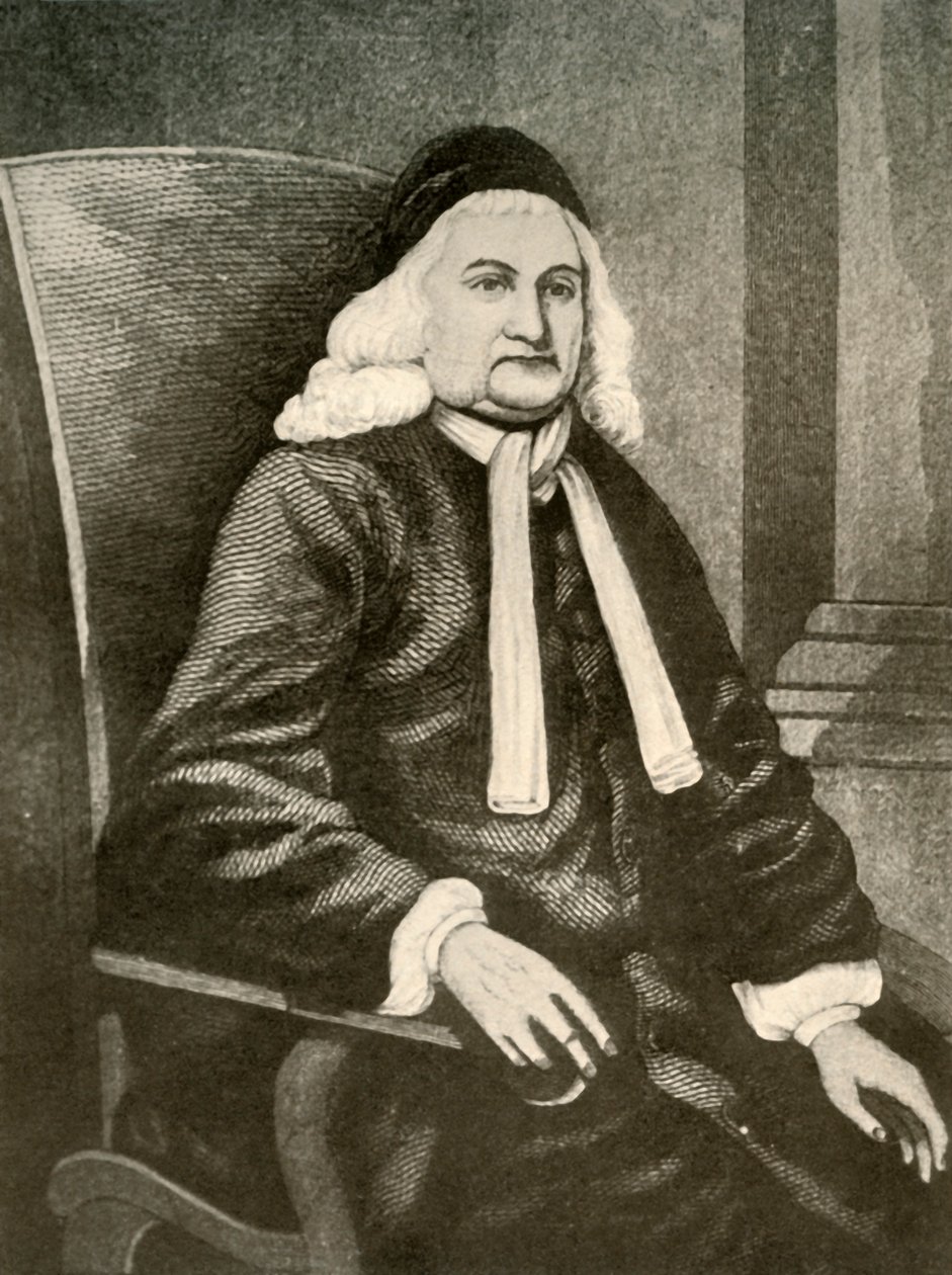 塞缪尔·塞沃尔（Samuel Sewall）的肖像，长发和长外套，c1700-1720年，1937年。 作者 不明