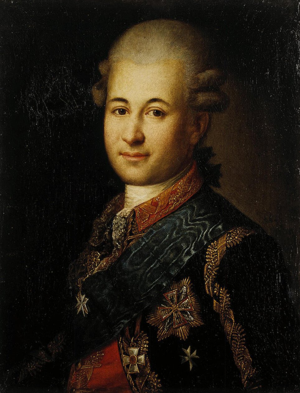 18世纪晚期，凯瑟琳大帝的最爱Semyon Zorich 1745-1799的肖像。 作者 不明