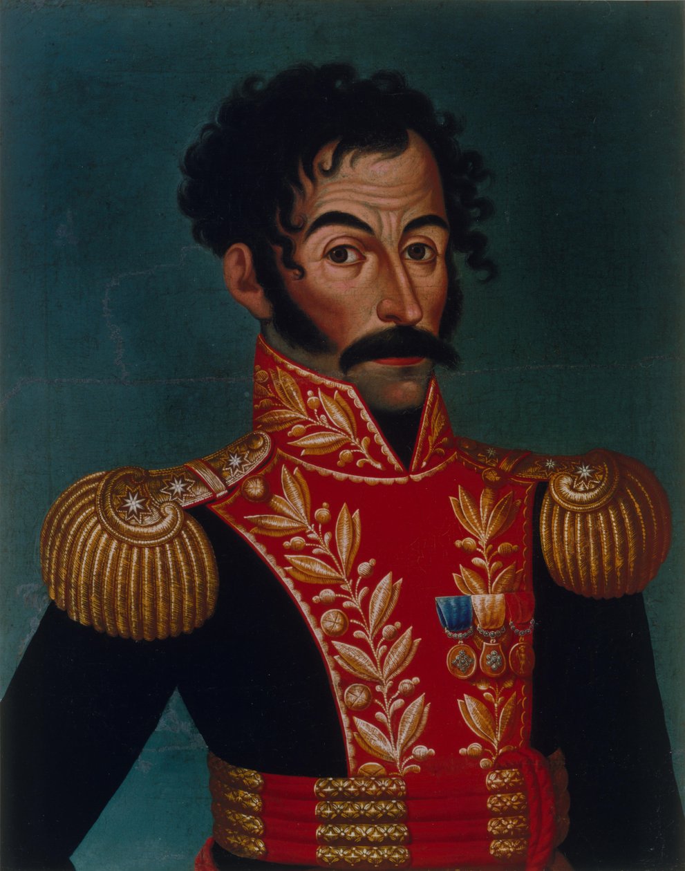 西蒙·玻利瓦尔（Simon Bolivar）肖像，1823年。 作者 不明