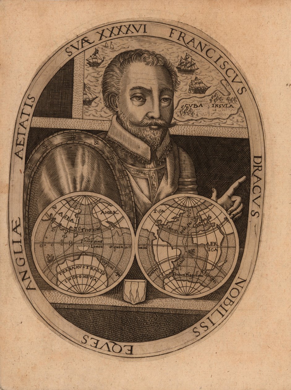 弗朗西斯·德雷克爵士肖像，1596年。 作者 不明