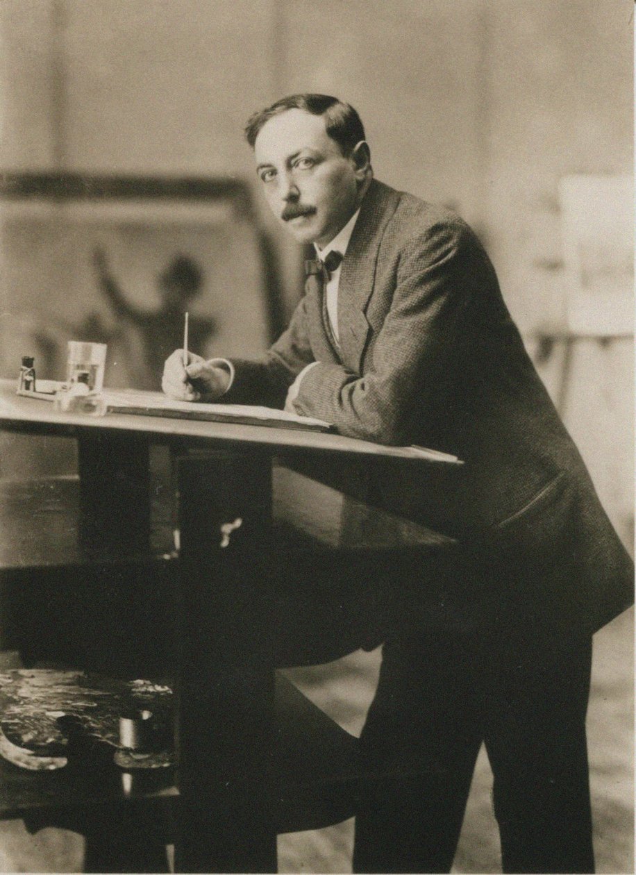 托马斯·西奥多·海涅（Thomas Theodor Heine）1867-1948年的肖像，摄于1913年。 作者 不明