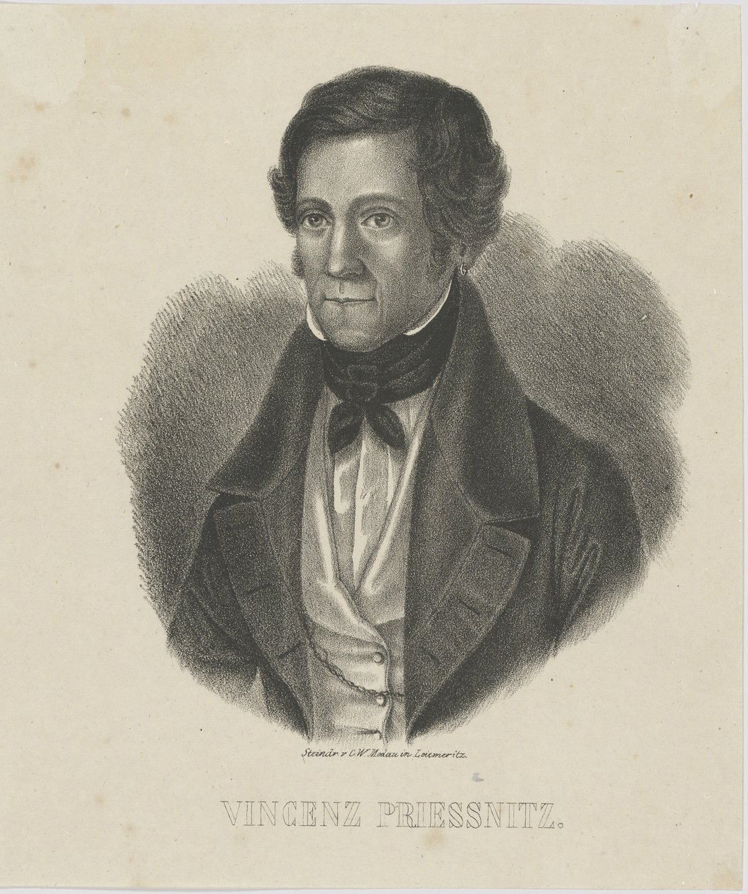 Vincenz Priessnitz肖像1799-1851，c。 1840年。 作者 不明
