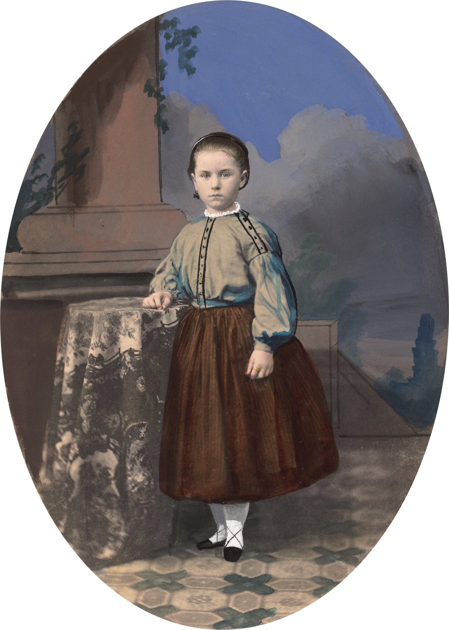 一个女孩的肖像，1860年代。 作者 不明