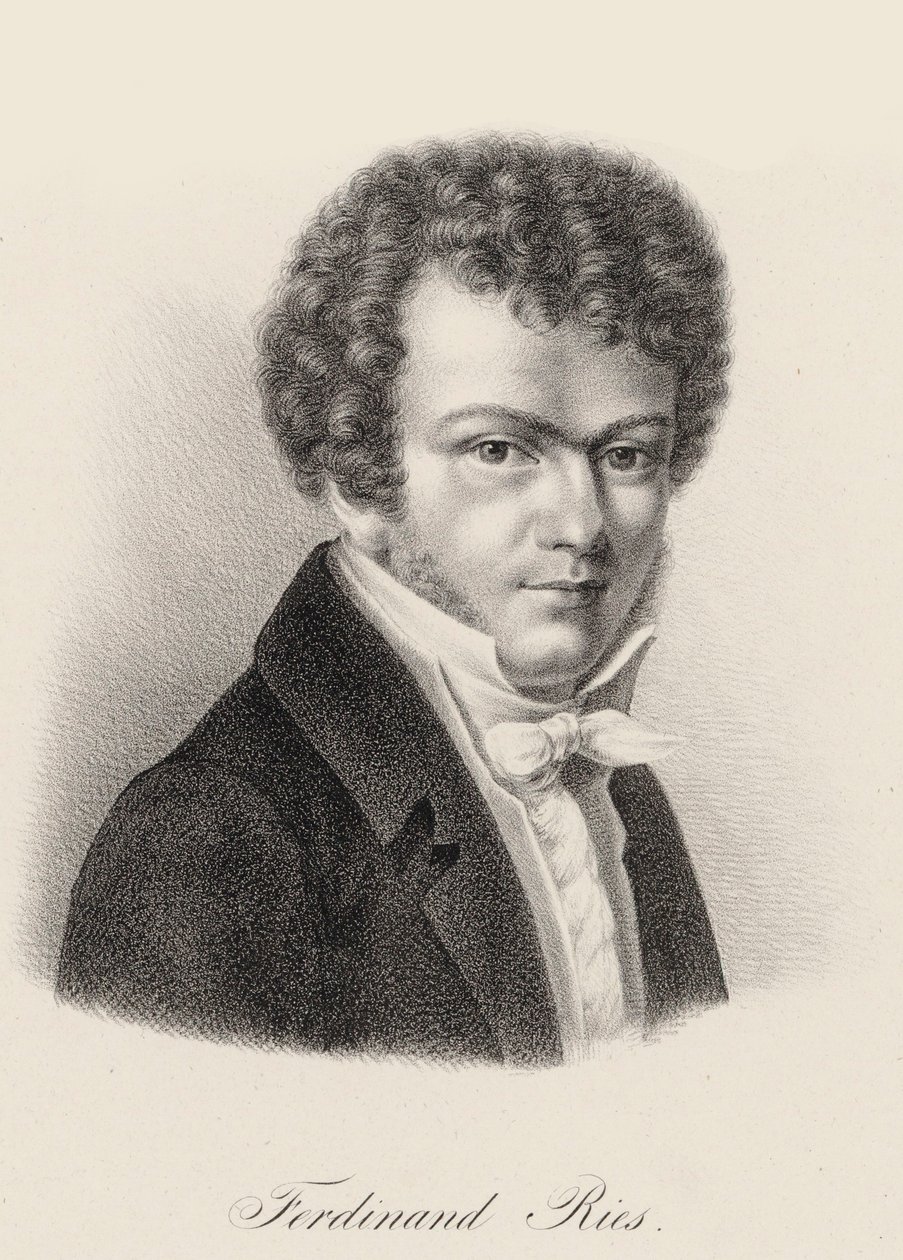 钢琴家和作曲家Ferdinand Ries的肖像，1784-1838年，约1830年。 作者 不明