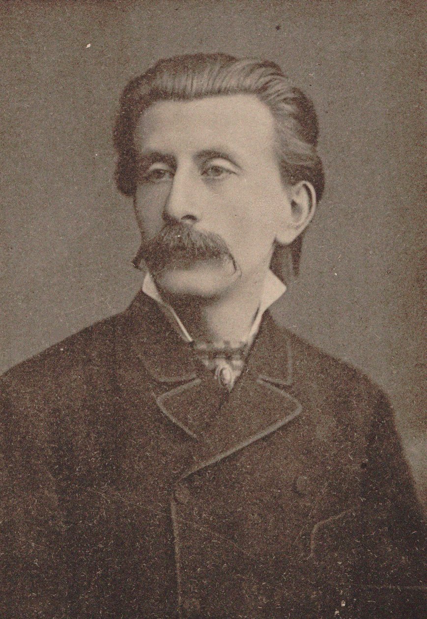 钢琴家和作曲家Moritz Moszkowski的肖像，1854-1925，约1886-1890。 作者 不明