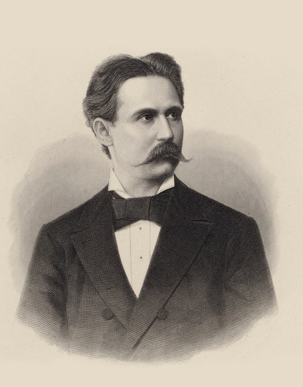 钢琴家和作曲家Xaver Scharwenka 1850-1924的肖像，约1880年。 作者 不明