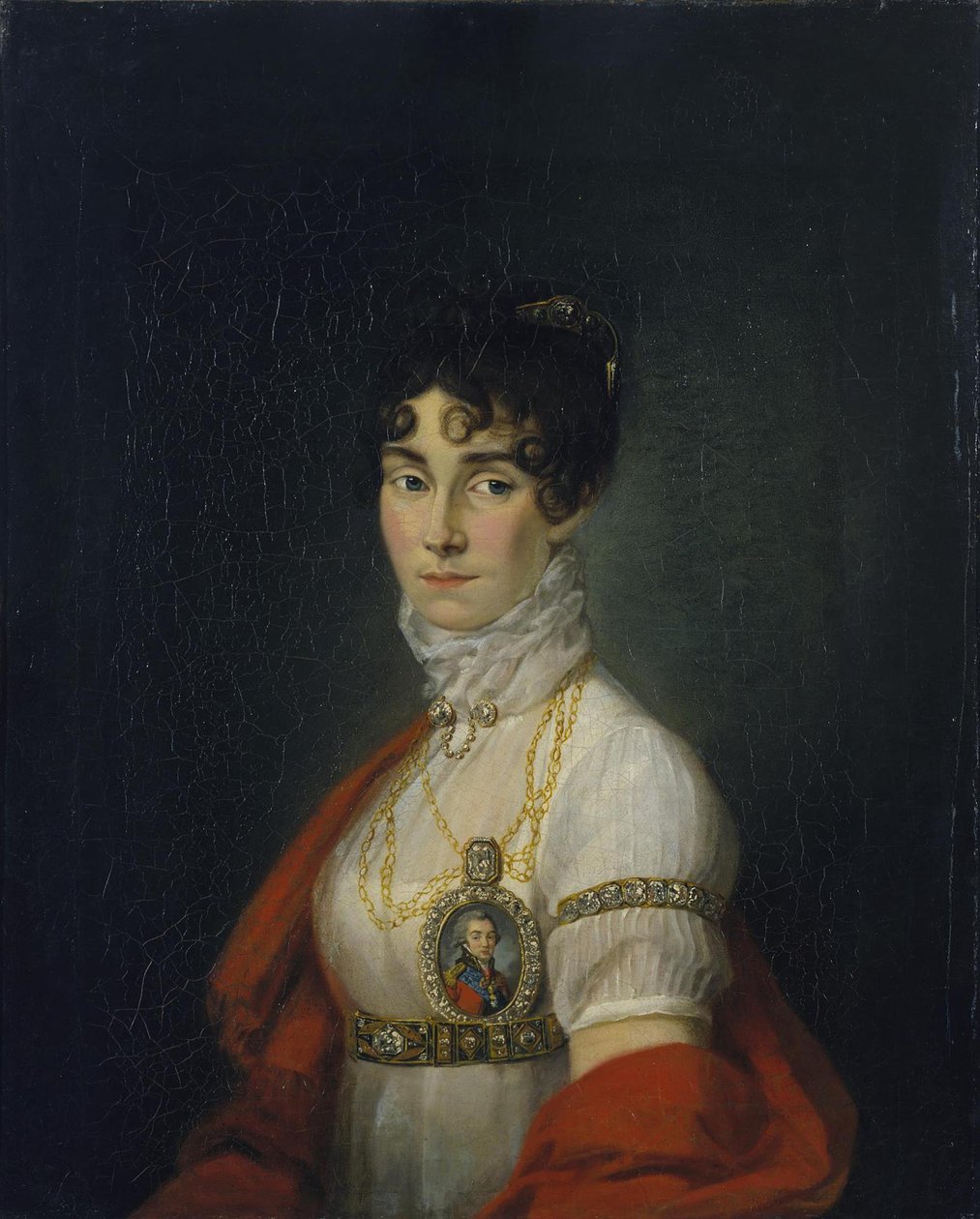 女演员和歌手的肖像，伯爵夫人Praskovya Sheremetyeva Zhemchugova 1768-1803，早期 作者 不明