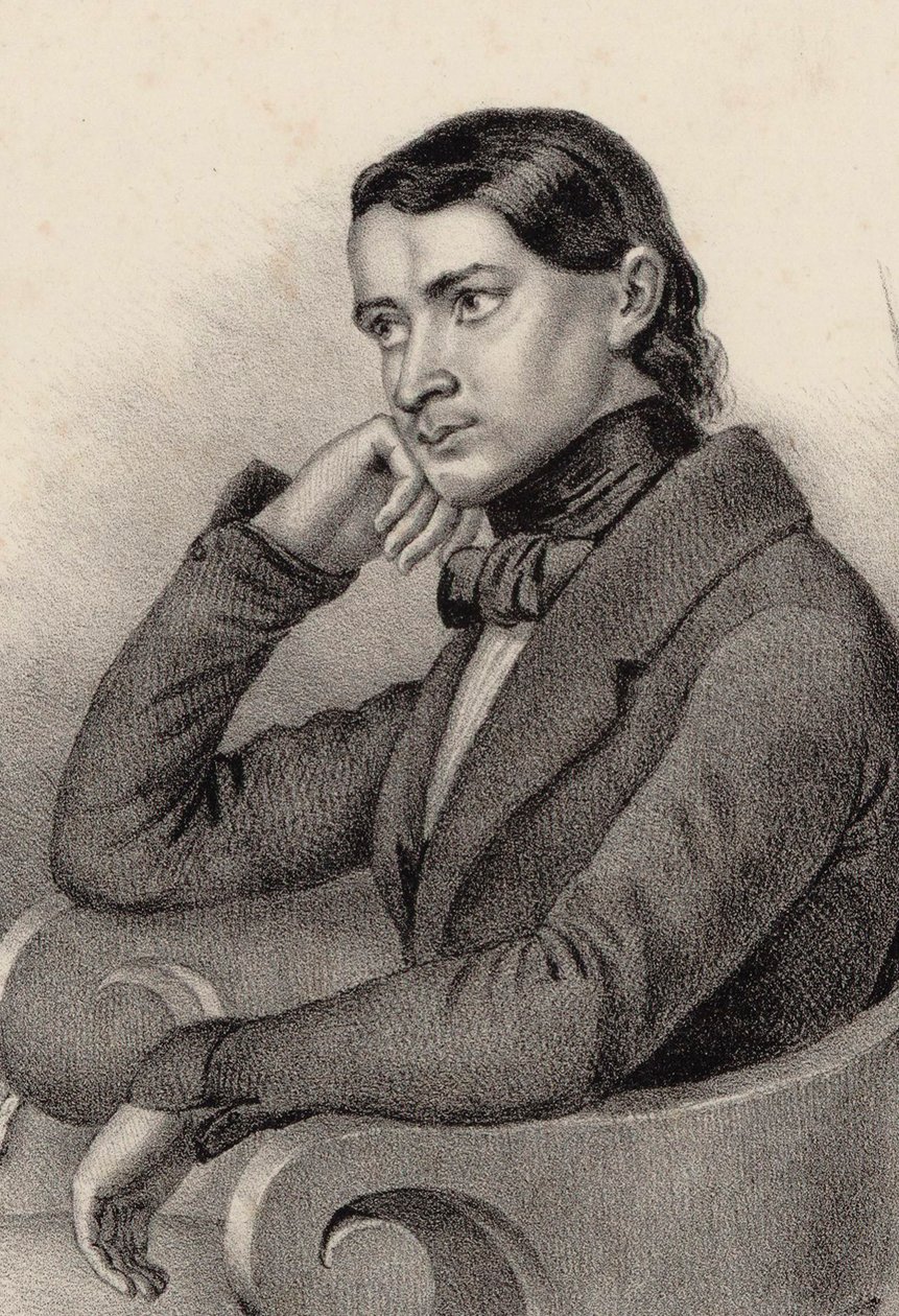 作曲家肖像阿尔弗雷德·乔利（Alfred Joly），1850年。 作者 不明