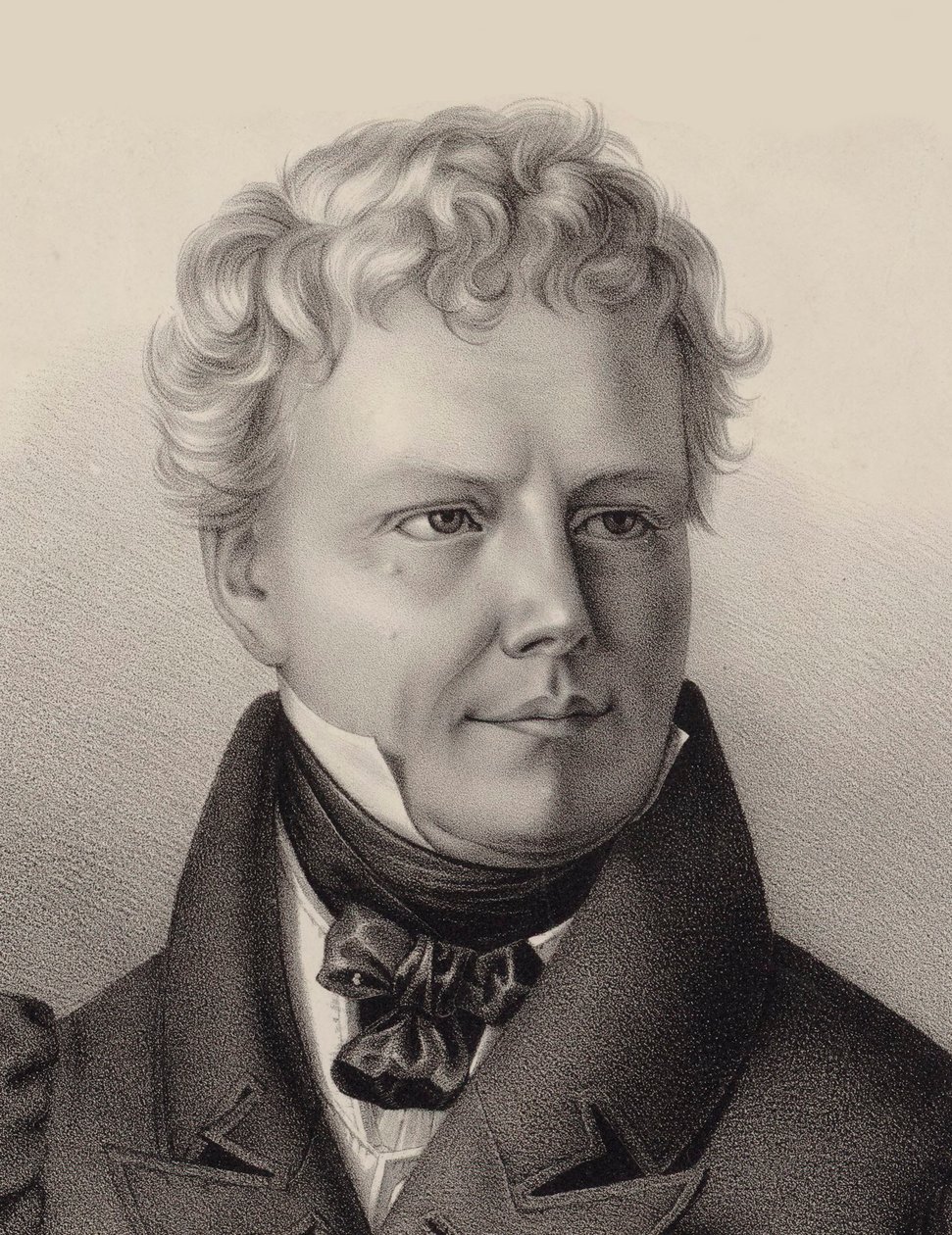 作曲家Xaver Schnyder von Wartensee 1786-1868的肖像，1832年。 作者 不明