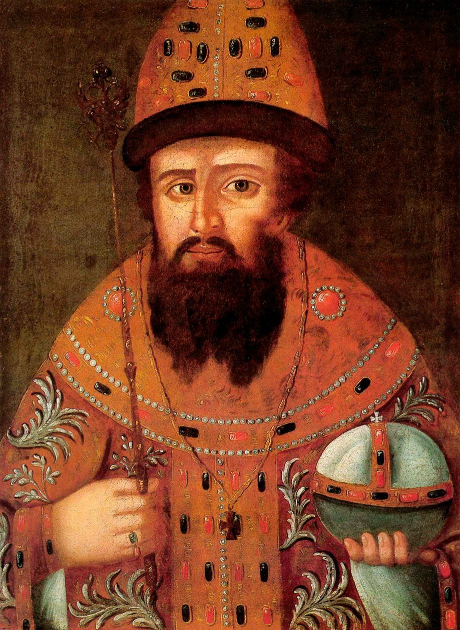 俄罗斯沙皇Michail I Fyodorovich的肖像》，1596-1645年，17世纪初。 作者 不明