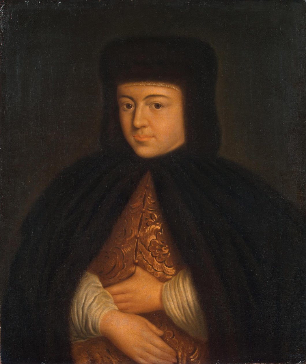 沙皇娜塔莉亚·纳里亚什基纳（Natalia Naryshkina）的肖像1651-1694，俄国沙皇亚历克西斯一世的妻子，前三分之一 作者 不明