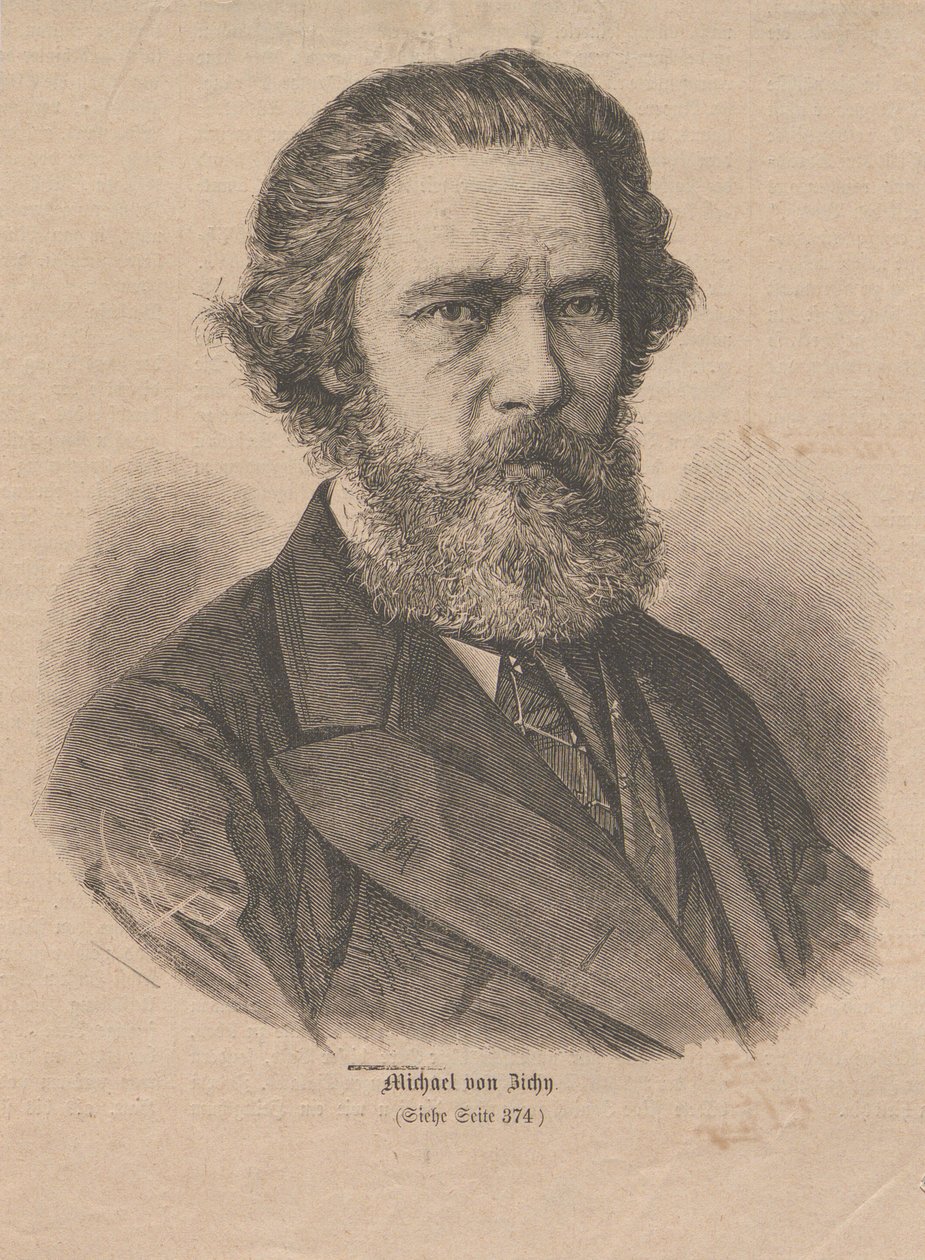 艺术家Mihály Zichy 1827-1906的肖像，1877年。 作者 不明