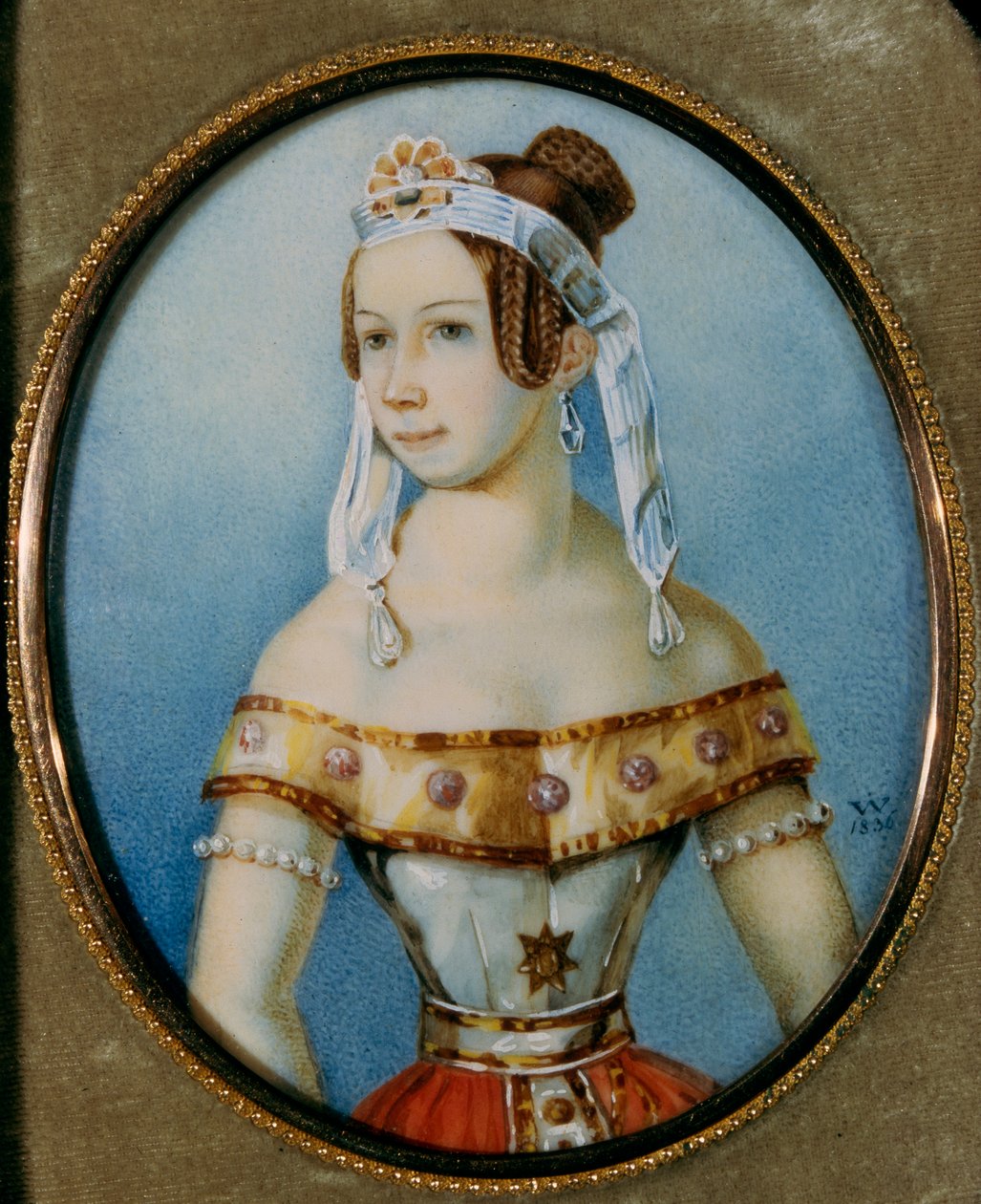 芭蕾舞女演员Varvara Volkova的肖像1816-1898，1836年 作者 不明