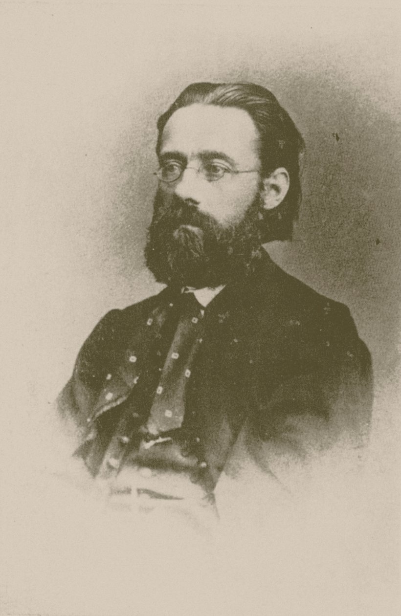 作曲家Bedrich Smetana的肖像，1866年。 作者 不明
