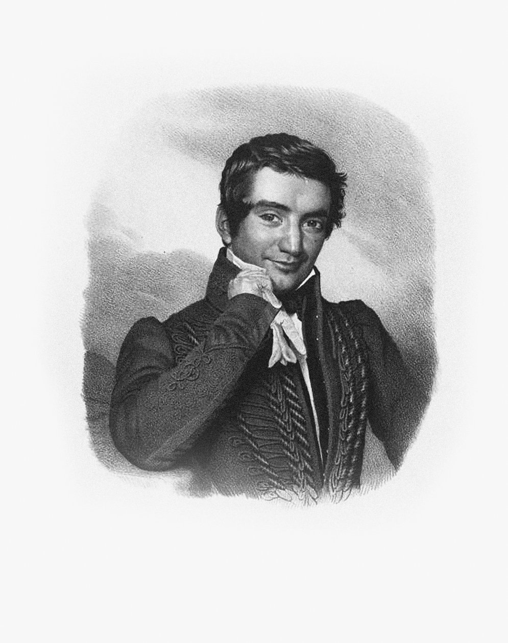 作曲家切萨雷-普格尼1802-1870的肖像。 作者 不明
