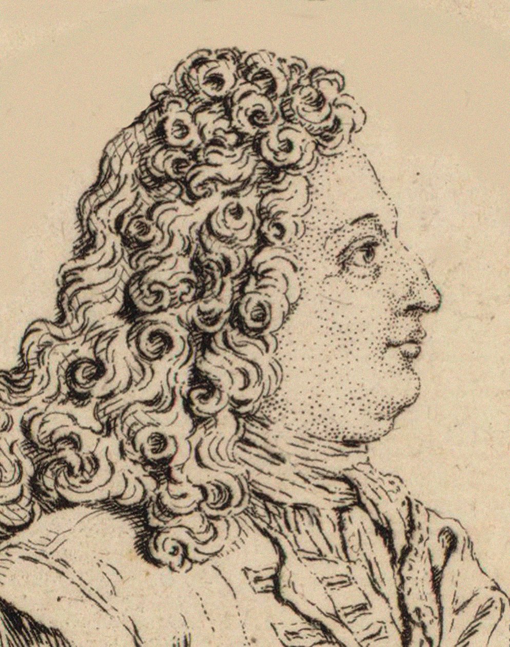 作曲家Marin Marais 1656-1728的肖像。 作者 不明