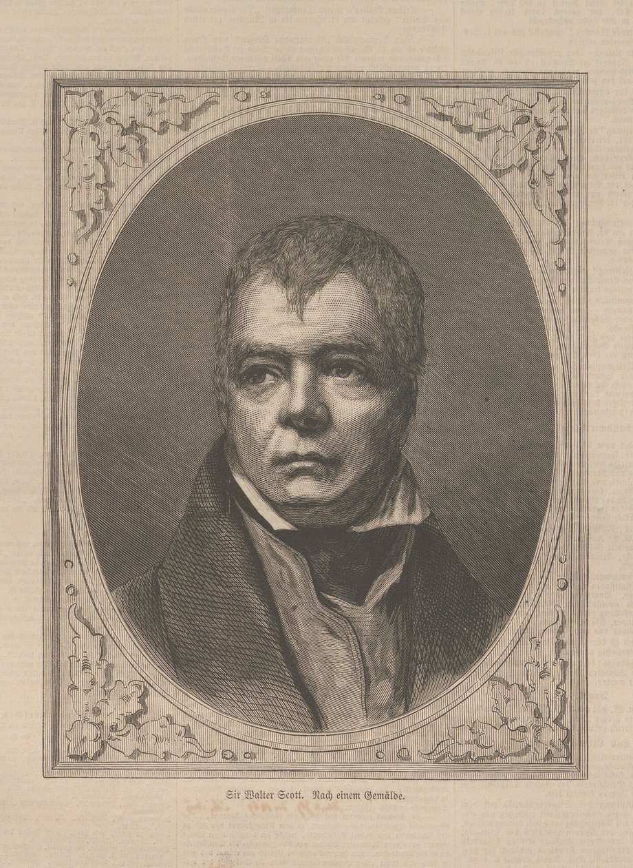 历史小说家和诗人沃尔特-斯科特爵士的肖像，1771年，1832年。 作者 不明