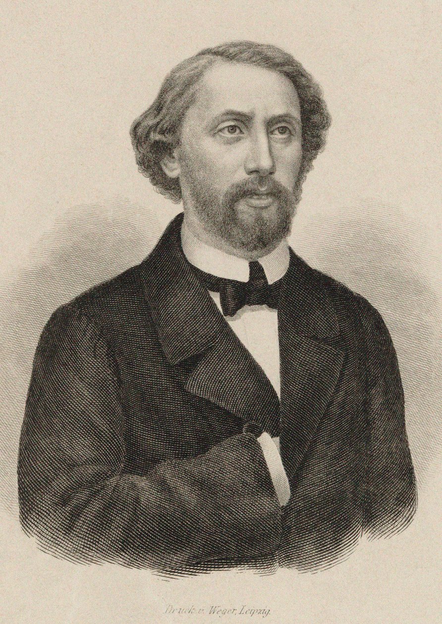 钢琴家和作曲家Julius Schulhoff的肖像，1825-1898年，1860年。 作者 不明