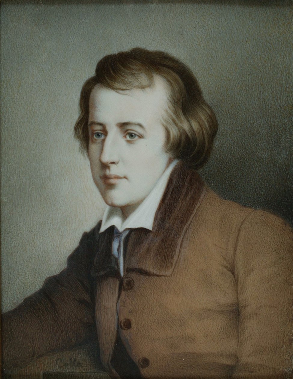 诗人Heinrich Heine的肖像1797-1856，约1825年 作者 不明