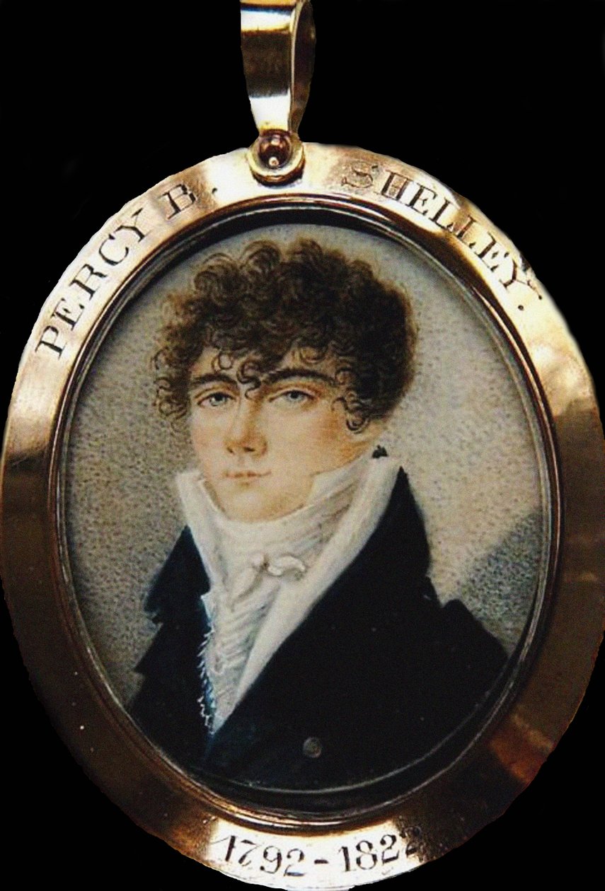诗人Percy Bysshe Shelley的肖像1792-1822，约1825年 作者 不明