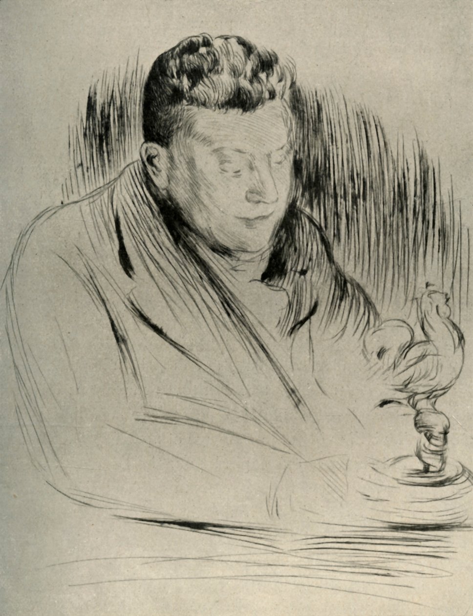 雕塑家阿尔弗雷德·吉尔伯特（Alfred Gilbert）的肖像，1908年。 作者 不明