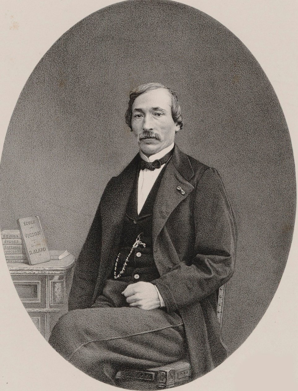 小提琴家和作曲家德尔芬-阿拉德1815-1888年的肖像，1870年。 作者 不明