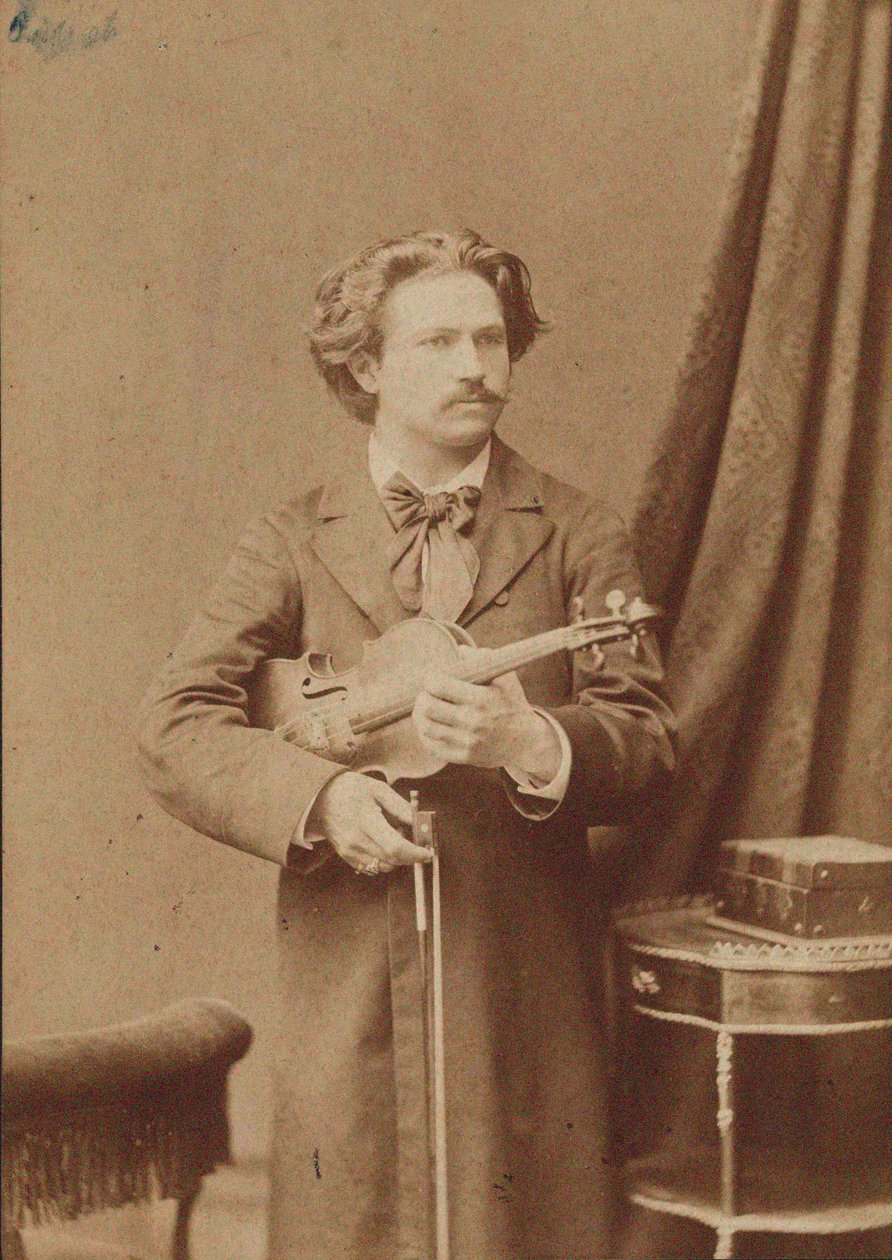 小提琴家和作曲家Frantisek Ondricek 1857-1922, 1882-1883的肖像。 作者 不明